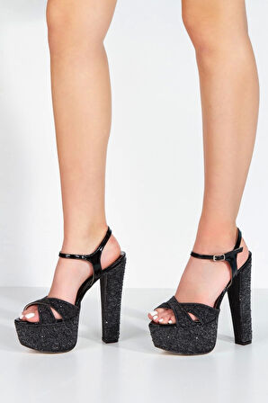 Gold Ayna Full Inci Taşlı Çapraz Model Klasik Topuklu Platformlu Kadın Abiye Ayakkabı Kadın Topuklu