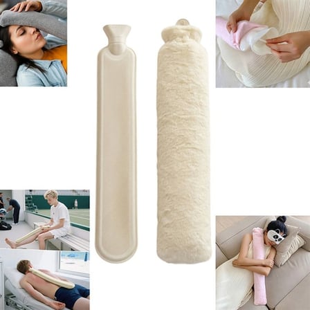 SN-29910 Peluş Kılıflı Yumuşak Dokulu Uzun 76 Cm 2500 Ml Kapasiteli Sıcak Su Torbası