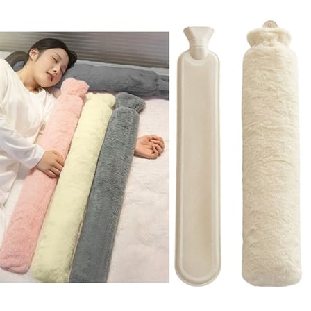 SN-29910 Peluş Kılıflı Yumuşak Dokulu Uzun 76 Cm 2500 Ml Kapasiteli Sıcak Su Torbası