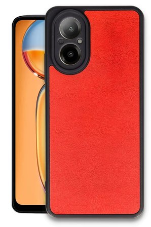 Realme 12 Lite Kılıf Aras Deri Kapak - Kırmızı