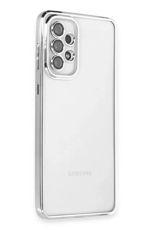 Samsung Galaxy A53 5G Kılıf Razer Lensli Silikon - Gümüş