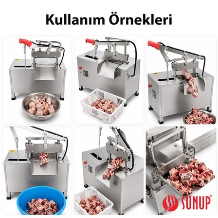 SN-30982 Otomatik Kemik ve Et Kesme Makinesi Gıda Sınıfı Paslanmaz Çelik Endüstriyel Giyotin Dilimleyici