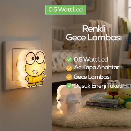 Kurbağa Gece Lambası 3 LED 0.5W