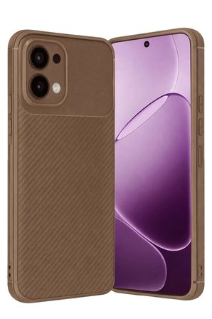 Oppo A6 Pro 4G Auto Focus Karbon Kapak - Kahverengi