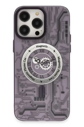 Apple iPhone 14 Pro Kılıf Apollo Magneticsafe Desenli Kapak - Apollo Mor - 5