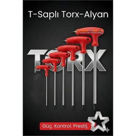 Tor-x Profesyonel T-kollu Torx Alyan Anahtar Seti (6 Parça) - Güç Ve Hassasiyet Bir Arada 722633