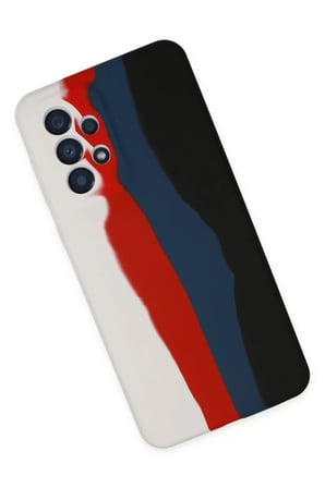 Samsung Galaxy A73 5G Kılıf Ebruli Lansman Silikon - Beyaz-Siyah