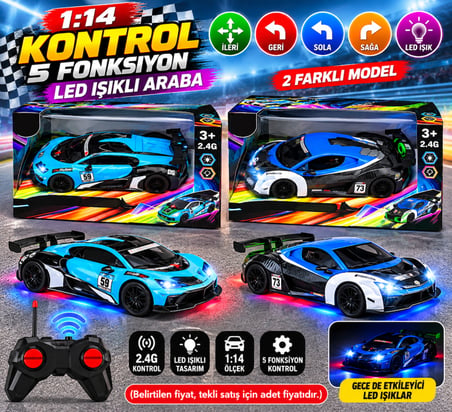 PY999-2AS 1 114 2 4G KONTROL 5 FONK LED IŞIKLI ARABA(Belirtilen fiyat, tekli satış için adet fiyatıdır.)
