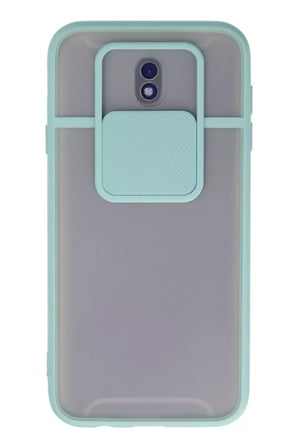 Samsung Galaxy J7 Pro / J730 Kılıf Palm Buzlu Kamera Sürgülü Silikon - Turkuaz