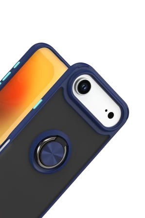Apple iPhone 17 Air Montreal Yüzüklü Silikon Kapak - Lacivert