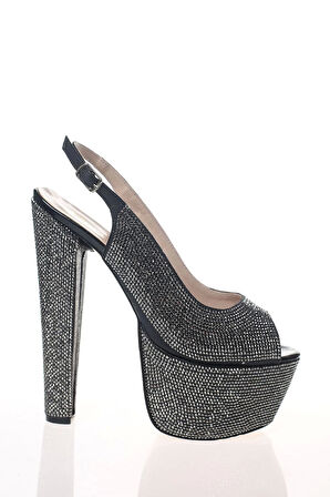 Kadın Gold Full Taş Yüksek Topuk Abiye Ayakkabı Kadın Topuklu Şık Gece Ayakkabısı