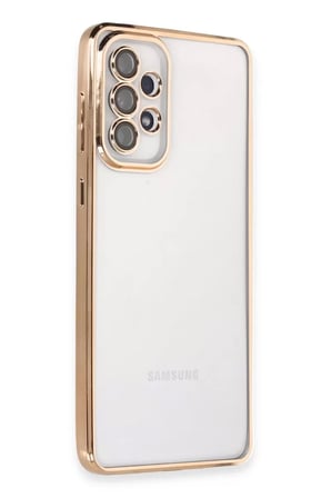 Samsung Galaxy A73 5G Kılıf Razer Lensli Silikon - Gold