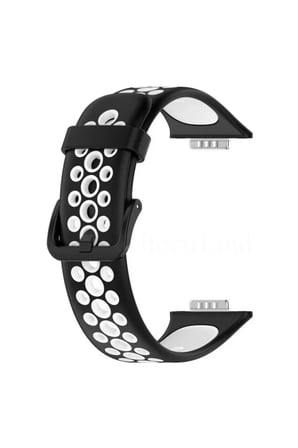 Huawei Watch Fit 2 Spor Delikli Kordon - Siyah-Beyaz