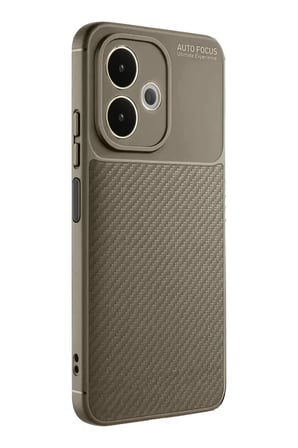 Oppo A5 Pro 4G Kılıf Auto Focus Karbon Kapak - Kahverengi