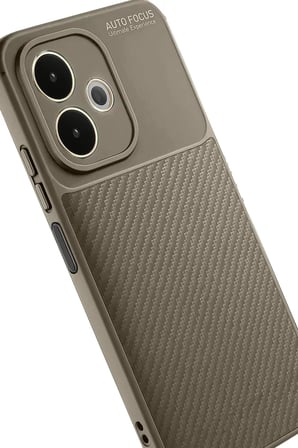 Oppo A5 Pro 4G Kılıf Auto Focus Karbon Kapak - Kahverengi