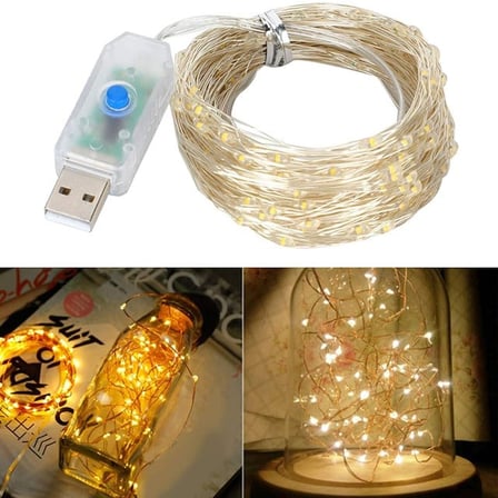 PM-37723 USB Girişli Uzaktan Kumandalı 30 Metre 8 Modlu Günışığı Dekoratif Yılbaşı - Peri Led Işık