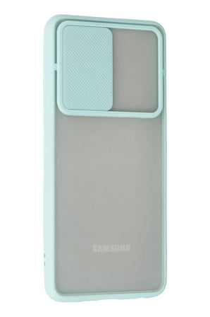Samsung Uyumlu Galaxy A52 Kılıf Palm Buzlu Kamera Sürgülü Silikon - Turkuaz