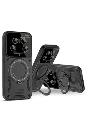 Xiaomi Mi 14 Ultra Kılıf Joy Lens Standlı Kapak - Mor
