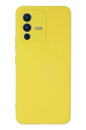 Vivo V23 5G Kılıf Nano içi Kadife Silikon - Sarı