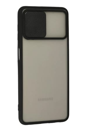 Samsung Galaxy A22 Kılıf Palm Buzlu Kamera Sürgülü Silikon - Siyah