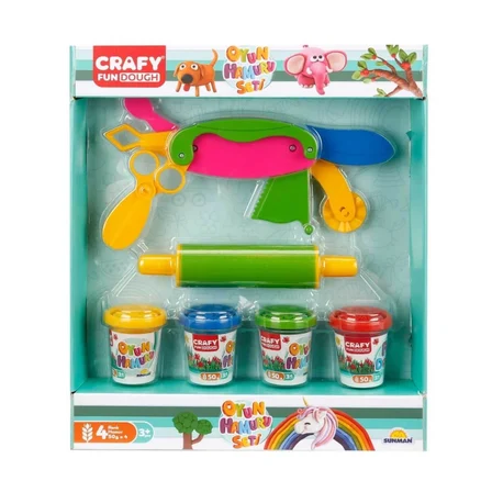 Oyun Hamuru Şekillendirme Seti 200 gr 6 Parça Pembe Merdane