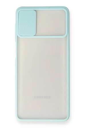 Samsung Galaxy M51 Kılıf Palm Buzlu Kamera Sürgülü Silikon - Turkuaz