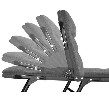 SN-26974 Taşınabilir Ayarlanabilir 5 Kademe Sünger Kamp Yatak Şezlong (Açık Gri)