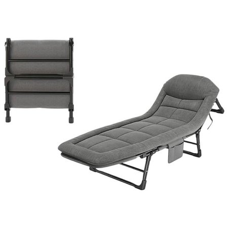 SN-26974 Taşınabilir Ayarlanabilir 5 Kademe Sünger Kamp Yatak Şezlong (Açık Gri)