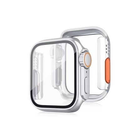 Apple Uyumlu Watch 44mm Watch 49mm Kasa Dönüştürücü ve Ekran Koruyucu - Gümüş
