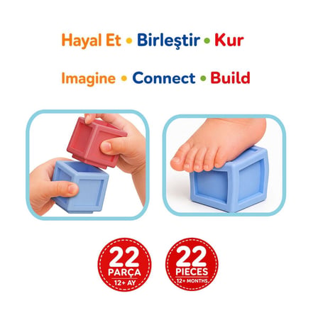 04151 Ymuşak Bloklar Kübik 22 Prç