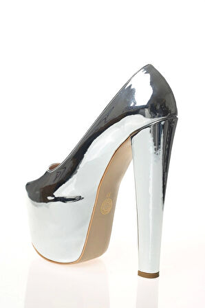 Kadın Gold Ayna Yüksek Topuk Abiye Ayakkabı Kadın Topuklu Şık Gece Ayakkabısı Zarif Tasarım