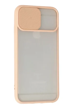 Apple Uyumlu iPhone 6 Kılıf Palm Buzlu Kamera Sürgülü Silikon - Pembe