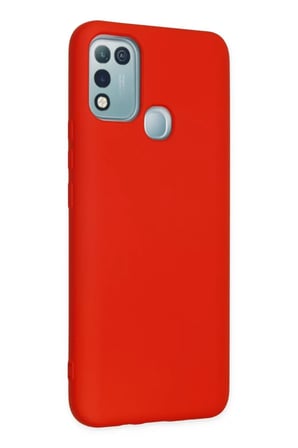 İnfinix Hot 10 Play Kılıf Nano içi Kadife Silikon - Kırmızı