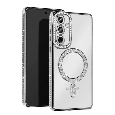 Samsung Galaxy A15 4G Joke Simli Magneticsafe Kılıf - Gümüş