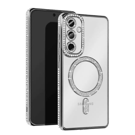 Samsung Galaxy A15 4G Joke Simli Magneticsafe Kılıf - Gümüş