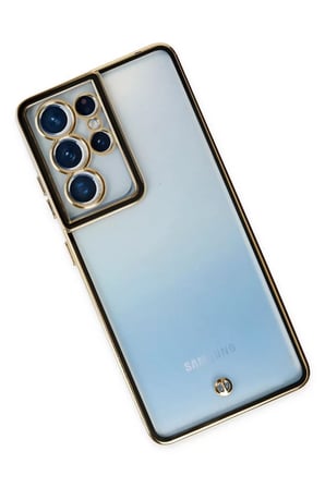 Samsung Galaxy S21 Ultra Kılıf Liva Lens Silikon - Siyah