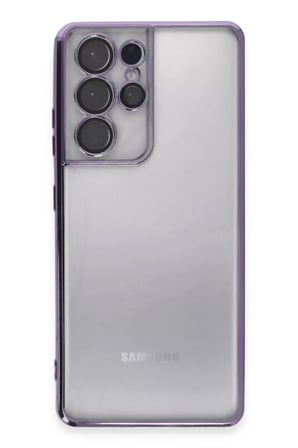 Samsung Galaxy S21 Ultra Kılıf Razer Lensli Silikon - Mor