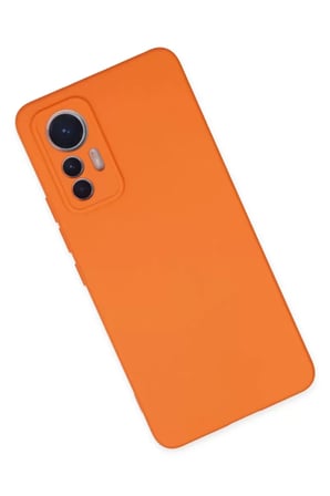Xiaomi Mi 12 Lite Kılıf Nano içi Kadife Silikon - Turuncu