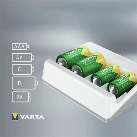 Varta 57658 Universal Charger Type-C USB Çoklu 5’li Pil Şarj Cihazı (AA / AAA / C / D / 9V)