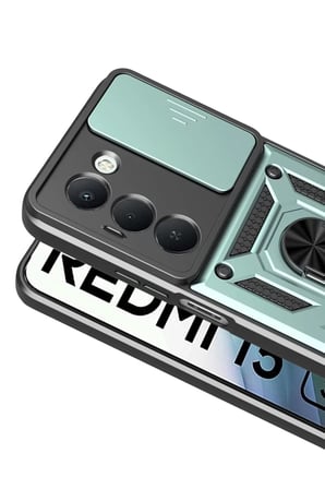 Xiaomi Redmi 15 4G Pars Lens Yüzüklü Silikon - Yeşil