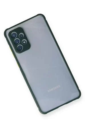 Samsung Galaxy A72 Kılıf Miami Şeffaf Silikon - Koyu Yeşil