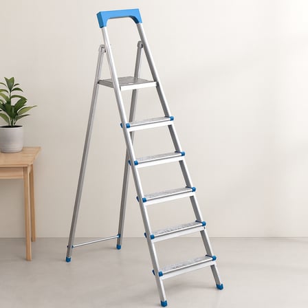 5+1 Basamaklı Metal Merdiven 125 cm - 120 kg Kapasiteli
