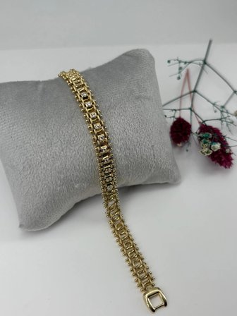 Zirkon Taşlı Pirinç Zirkon Bileklikler 19 Cm  - Kbl0344