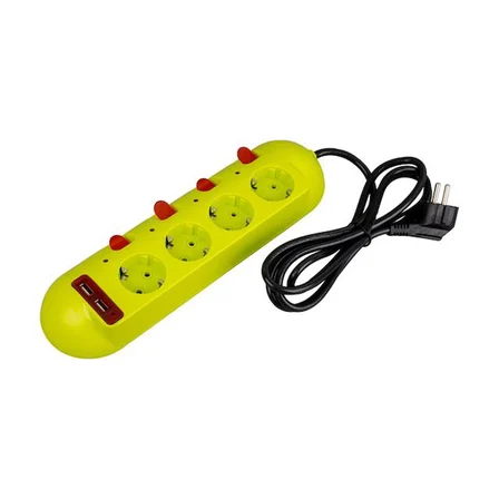 Vea VE-E40USB 4’lü 2 USB’li 1.5 Metre Ayrı Anahtarlı Grup Priz