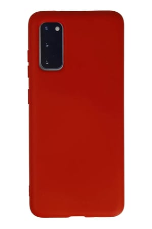 Samsung Galaxy S20 Kılıf Nano içi Kadife Silikon - Kırmızı