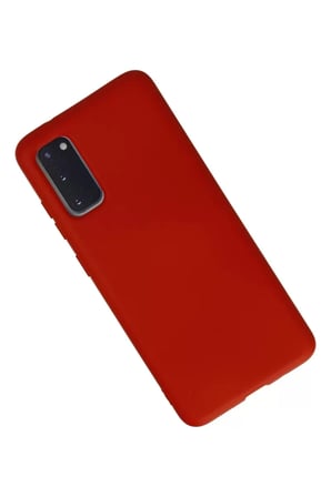 Samsung Galaxy S20 Kılıf Nano içi Kadife Silikon - Kırmızı