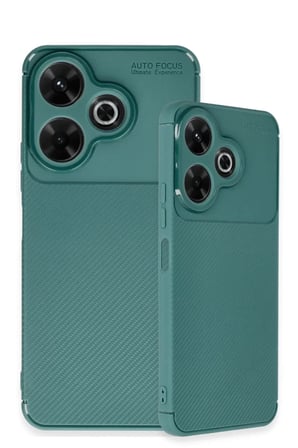 Xiaomi Redmi 13 4G Kılıf Auto Focus Karbon Kapak - Koyu Yeşil