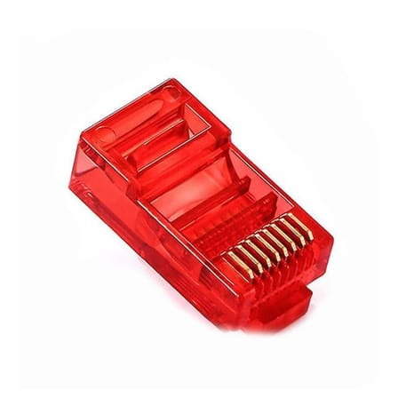 PM-22701 RJ45 RJ45 CAT6 8P/8C Kırmızı Soket (100’lü Paket)