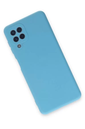 Samsung Galaxy A22 Kılıf Nano içi Kadife Silikon - Mavi
