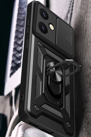 Vivo Y27 Kılıf Pars Lens Yüzüklü Silikon - Yeşil